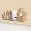 Caja de almacenamiento de gabinete con espejo, organizador de cosméticos y labiales para tocador de baño, caja organizadora compartimentada para gabinete de baño