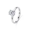 Anillo de Plata de Ley S925 con Moissanita Única en Forma de Huevo de 5*7mm para Mujer, Accesorios Minimalistas de Celebridad de Internet al por Mayor