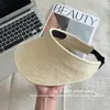 A Praia de Verão Está Cheia de Charme Coreano~ Chapéu de Sol de Palha com Design Irregular e Aba Larga para Mulheres