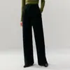 Zhenrong~ Pantalones de Punto de Cachemir de Cabra 100% Holgados Relajados para Mujer Cintura Alta Caída Pierna Recta Suelta