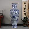 Cerâmica Jingdezhen Piso Vaso Grande Pintado à Mão Antigo Azul e Branco Porcelana Vaso Casa Inauguração Decoração Ornamentos