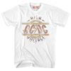 ACDC Band Rock 220g Algodão Pesado Curto Retro Old American Camiseta de Manga Casual