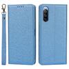 Para Sony Xperia 10 III Funda para Teléfono Xperia 5 III Funda Protectora Cordón Patrón Seda Funda de Cuero
