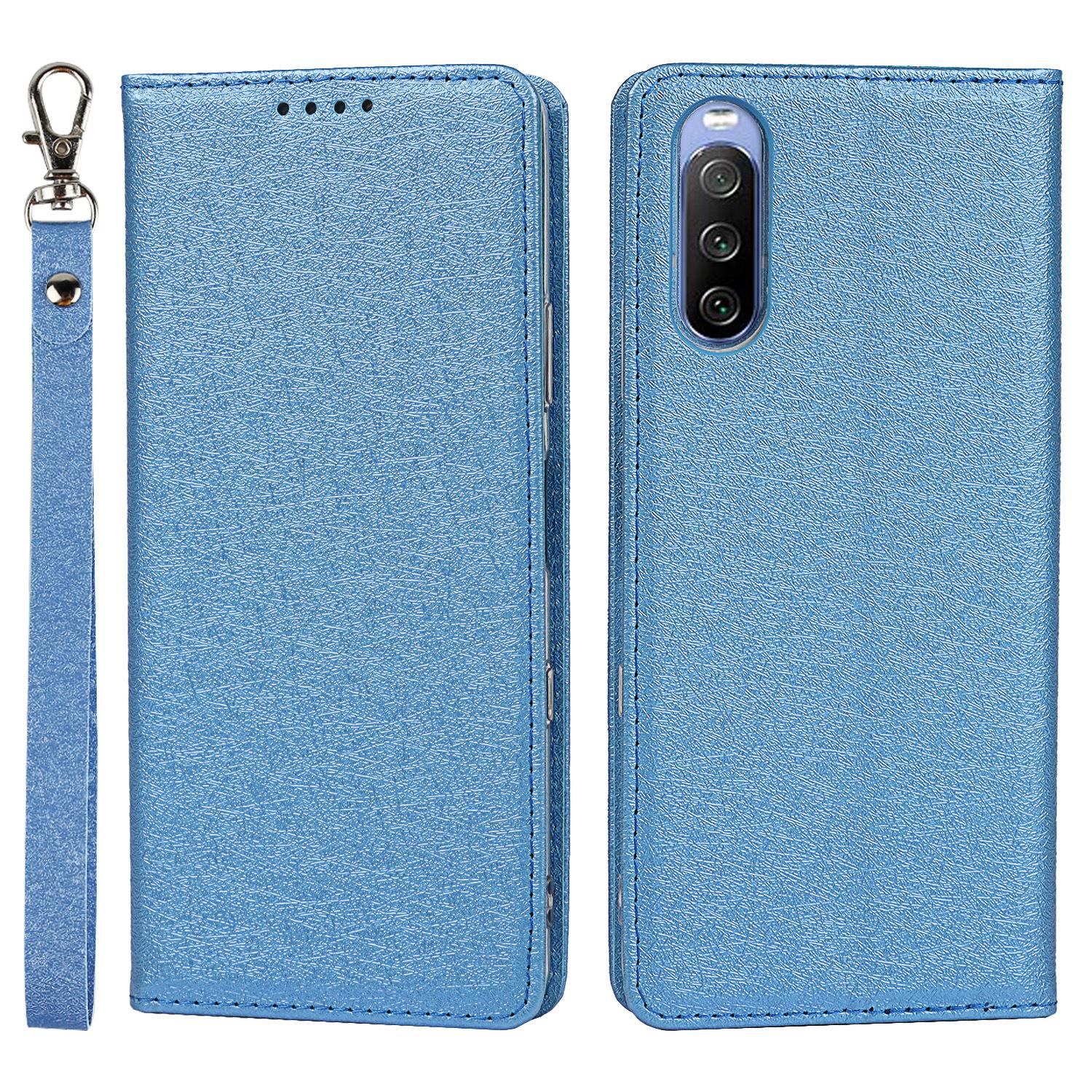 索尼 Xperia 10 III 挂绳蚕丝纹皮套