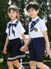 Uniformes Escolares Primarios, Ropa de Verano, Fotos de Graduación, Uniformes de Clase, Camisas Infantiles Estilo Británico, Trajes de Manga Corta, Uniformes de Jardín de Infancia, Verano
