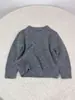 Suéter infantil de tricô macio e aconchegante com gola redonda, solto e grosso, blusa base de manga comprida básica para meninos e meninas no outono e inverno