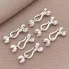 Broche Chapado en Oro de 18 Quilates, Broche de Perla que Conserva el Color, Broche de Flor, Broche Conector para Pulsera y Collar, Broche de Perla Pimienta, Accesorios para Joyería DIY
