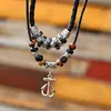 Collar con Ancla de Fabricante Df para Hombre Estudiante Retro Moderno Colgante Cadena para Clavícula Versión Japonesa y Coreana Joyería para Pareja Regalo