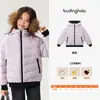 Colección de invierno de Pudding Haru: top cálido para niñas, nuevo estilo de invierno 2026, chaqueta ligera de plumón con capucha para niños