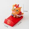 Figura de León en Nuevo Estilo Chino, Exquisita y Moderna, Atrae Riqueza y Fortuna, Mascota de Té, Decoración de Escritorio de Oficina, Artesanía de Resina