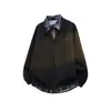 Moletom Novo de Lã Outono/Inverno 2025 Masculino Costura Colorida Contrastante Falso Duas Peças Moletom Tendência Moda Masculina High Street Versátil