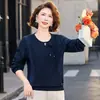 Camisetas de otoño para mujeres de mediana edad y mayores, nuevo modelo 2026, blusa básica de manga larga holgada para cubrir el abdomen para madres, primavera y otoño