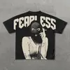 Punk Europeu e Americano Edição Grande Impresso T-Shirt Y2K Estilo Hip Hop Masculino T-Shirt Mascarado Menina Gótico Manga Curta Top
