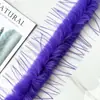 Tiras Procesadas Personalizadas de Plumas de Pavo Artificial, Adorno de Plumón Colorido, Accesorios de Ropa Engrosados y Ensanchados, Tiras de Flecos para Sombreros