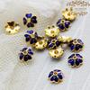 Novos acessórios de joalheria faça você mesmo 7mm suporte para flores cloisonné gotejantes suporte para contas douradas acessórios azuis ardentes