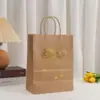 Bolso Estampado en Caliente con Estampado de Luna Bolsa de Papel Kraft para Compras en Centro Comercial Bolsa Negra para Empaque de Regalo de Fiesta
