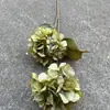 Fabricante de Flores Artificiales para Bodas Verdes Hortensia Verde Rosa Rocío de Golondrina Loto Bola de Cebolla Decoración Suave para Bodas Flor Artificial al por Mayor