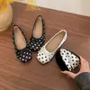 Zapatos Mary Jane de lunares con lazo, estilo femenino para mujer, nuevo modelo otoño 2026, planos, poco profundos, de suela blanda, zapatos de vestir versátiles