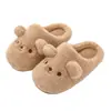 Pantuflas de algodón de peluche de oso de dibujos animados, pantuflas de interior de invierno para mujer, cálidas, antideslizantes, de suela gruesa, para uso en casa, al por mayor