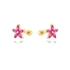 Pendientes de Pétalo de Zircón Coloridos Más Vendidos en Amazon Europa y Estados Unidos Pendientes de Flor Espiral Multicolor de Moda Pendientes