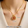 Novo colar bússola de oito tesouros banhado a ouro estilo vintage com zircônia incrustada para mulheres, acessório de pingente redondo giratório de imitação de ouro retrô