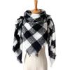 Cachecol Triangular Grande de Xadrez Retrô Britânico em Estoque Transfronteiriço, Toque de Falso Cashmere, Echarpe, Lenço, Lenço de Cabeça, Três-em-Um para Outono e Inverno