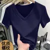 Camiseta de Canalé de Verano Tallas Grandes 2026 Nueva Manga Corta Versátil Ajustada Favorecedora Prenda Básica para Mujer