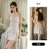 Linda, luxuosa, veludo, quente, doce, estampado com laços, bojo removível, camisola sem costas, roupão e roupa de ficar em casa 7605