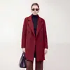 Nuevo abrigo de lana de doble cara para otoño e invierno para mujer, de longitud media, cruzado, moderno y adecuado para el trabajo