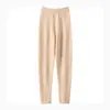 Cachemira Otoño/Invierno 2026 Nuevos Pantalones de Punto para Mujer Ajustados de Color Sólido Simples Control de Abdomen Cálidos Amigables con la Piel Pantalones de Capa Base