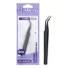 Pinzas Mini para Pestañas Postizas de Cabeza Redonda Bqi, Herramienta Perezosa para Extensión de Pestañas para Principiantes, Pinza para Pestañas Ajustada de Acero Inoxidable