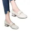 Populares zapatos cuadrados de suela blanda para mujer, nuevo modelo de otoño 2026, mocasines casuales cómodos y versátiles de tacón bajo y plataforma para mujer