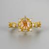 Anillo de Zirconia Champagne con Copo de Nieve Incrustado de Moda Europea y Americana Nuevo Diseño de Nicho Femenino Personalizado Versátil Anillo de Alto Nivel