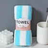 Toalha de Veludo Coral Atacado Pacote com Cinco Toalha Absorvente Listrada Espessa Criptografada Toalha de Rosto Listrada Cor Presente Bem-Estar