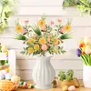 Arreglo Floral de Huevo de Pascua Personalizado, Arreglo Floral Artificial de Huevo de Pascua, Adorno de Decoración Floral para el Hogar