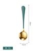 Acero Inoxidable 304 Mango Largo Elegante Cuchara de Cabeza Redonda Hogar Sencilla Cuchara Dorada para Comer Venta al por Mayor de Cucharas