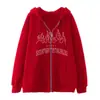 2022 AliExpress Mais Vendido Personalizado Letra ANO NOVO Cardigan Estampado Moletom com Zíper Street Trendy Hoodie Americano