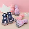 Guantes de esquí de invierno para niños, cálidos, para jugar en la nieve, impermeables, con forro polar, gruesos, para estudiantes, de algodón.