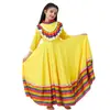 Traje de actuación escénica para niñas de preescolar, danza folclórica tradicional mexicana Mingyan con falda larga