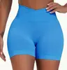 Shorts de Deporte de Cintura Alta sin Costuras Transfronterizos, Levantamiento de Glúteos, Estilo Melocotón, Leggings Deportivos para Exteriores, Shorts de Yoga Cruzados en la Cintura para Mujer
