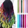 Mechas Coloridas Clip-In Invisíveis Perfeitas Moda Extensões de Cabelo Liso com Múltiplas Opções de Cor