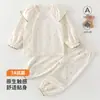 Conjunto de Roupa Íntima para Bebê Primavera Fina Algodão Puro Body para Recém-Nascido Conjunto de Bebê Roupa de Casa Roupa para Ar Condicionado