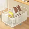 Cesta de Armazenamento de Ferro com Rodas para Sala de Estar de Casa Roupas Diversos Cesta de Malha Móvel Prateleira de Armazenamento de Grande Capacidade de Chão