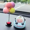Enfeites Criativos Fofos de Animais com Cabeça que Mexe para Carro Desenhos Animados Animais de Estimação Fofos Acessórios de Interior de Carro Enfeites Decorativos para Console Central de Carro Feminino