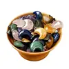 Pedra Bruta de Cristal Natural Polida Pingente de Lua de Cristal Multimaterial Acessórios para Colar DIY Venda Quente Atravessando Fronteiras Atacado
