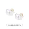 Suministro Directo de Fabricantes de Origen Europeo y Americano Transfronterizo Pendientes de Perlas en Forma de Cubo de Azúcar Pequeño con Aguja de Plata 999 para Mujer, Pendientes Versátiles al por Mayor