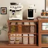 Estante de Almacenamiento para Cafetera Hogar Café Estante de Almacenamiento para Tazas de Café Tipo Cajón Deslizante Capa Múltiple Almacenamiento Gran Capacidad