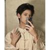Camisa Blanca Nueva para Hombre China Manga Larga Botón Estilo Chino Lino Estilo Tang Manga Corta Bata Taoísta Chaqueta Camisa