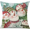 Juego de Fundas de Almohada Transfronterizas para Navidad Europea y Americana, Funda para Cojín de Sofá de Sala de Estar, Funda para Almohada de Cintura con Reno Papá Noel Árbol, Suministro de Fábrica
