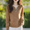 26 Nuevo Cárdigan de Punto con Capucha de Lana Fina para Otoño e Invierno con Cremallera, Chaqueta Superior Suave y Cálida de Corte Holgado